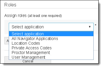 Select application menu.